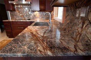 brown kitchen marble